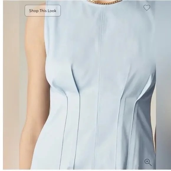 NWT J. Crew Pintuck Midi Dress In Stretch Twill Light Blue, Size 12 - Picture 3 of 5